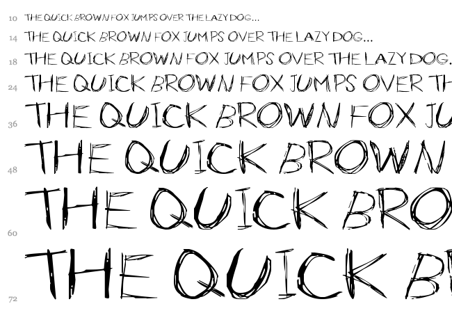Slender font waterfall